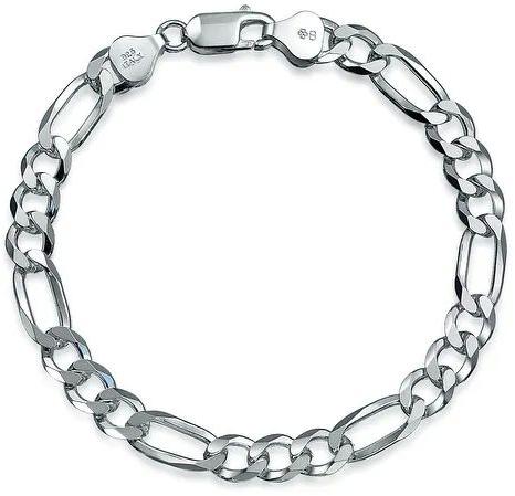 Polished Silver Figaro Chain Bracelet at Rs 25 / Gram in Agra ...