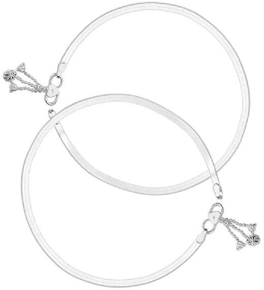 Silver Plain Anklets