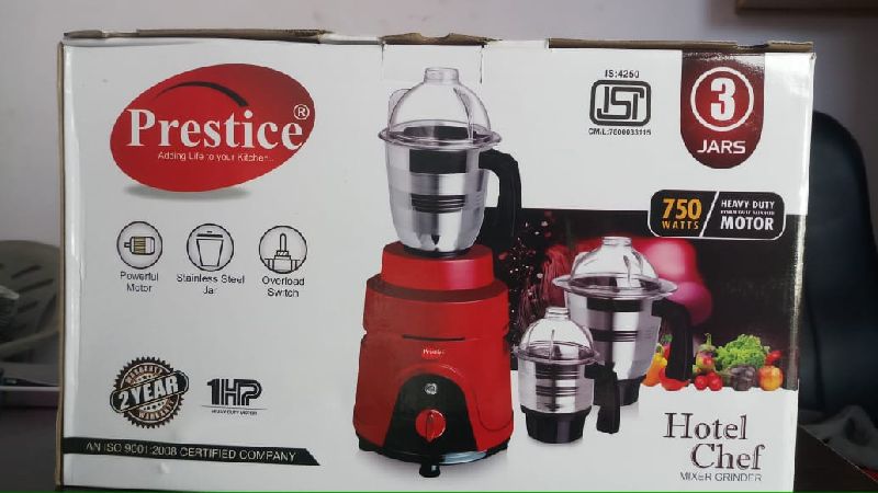 Stainless Steel Electric Semi Automatic Prestice Mixer Grinder, Certification : ISI Certified
