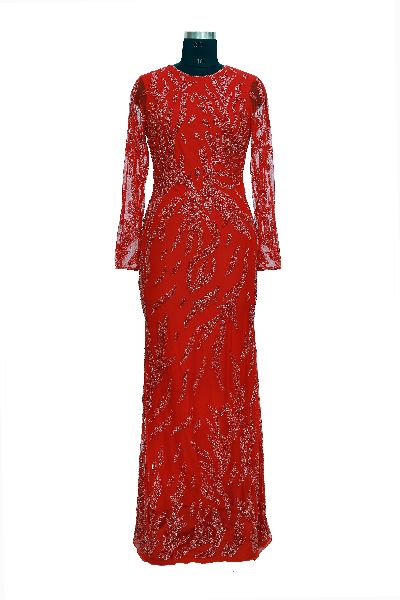 Georgette Designer Gown, Size : M, L, XL, XXL