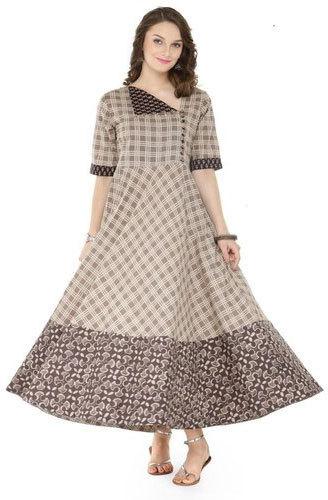 Plain Chiffon Anarkali Kurti, Size : M, S, XL, XXL