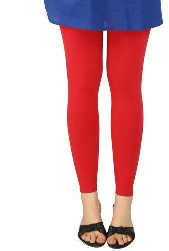 Cotton Ankle Length Legging, Color : Red