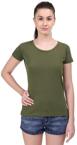 Half Sleeves Round Cotton Ladies Plain T-Shirt, for Casual Wear, Feature : Comfortable