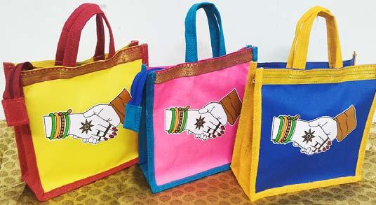Printed Fancy Jute Bag, Color : Multicolor