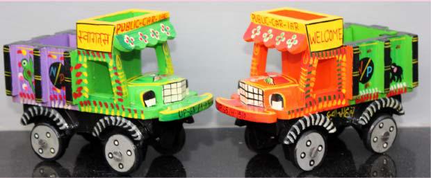 Wooden Truck Toy, for Kids Playing, Pattern : Hand Painted
