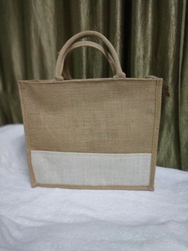 Creative Hastkala Plain Jute Shopping Bags, Size : 14*12*4