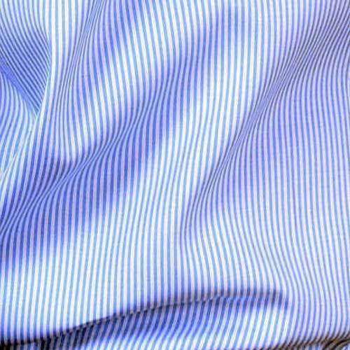 Stripes cotton shirting fabric, Color : Light Blue