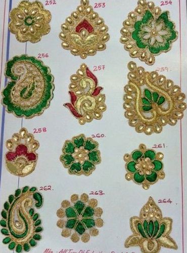 Maa Embroidery Zari Handwork Patch, Packaging Type : Box