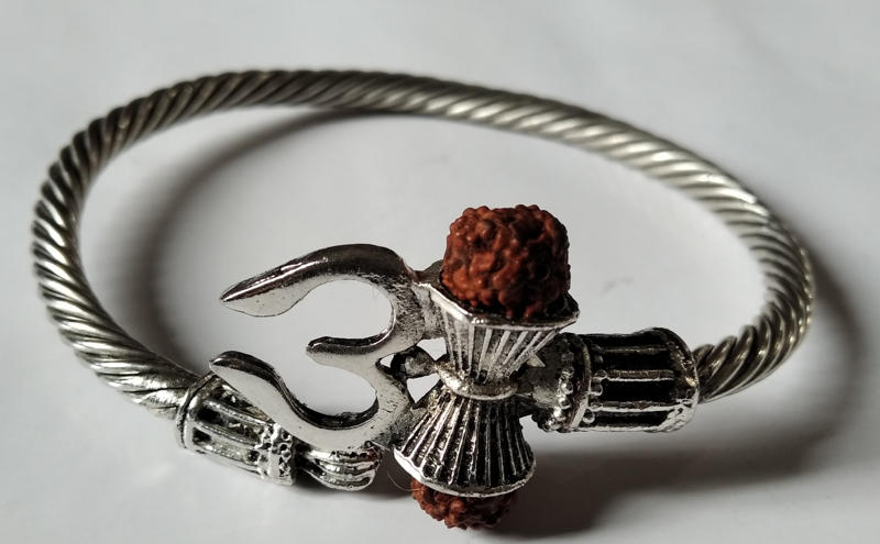 Rudraksha Trishul Damroo Kada Bracelets, for Religious, Gender : Female, Male