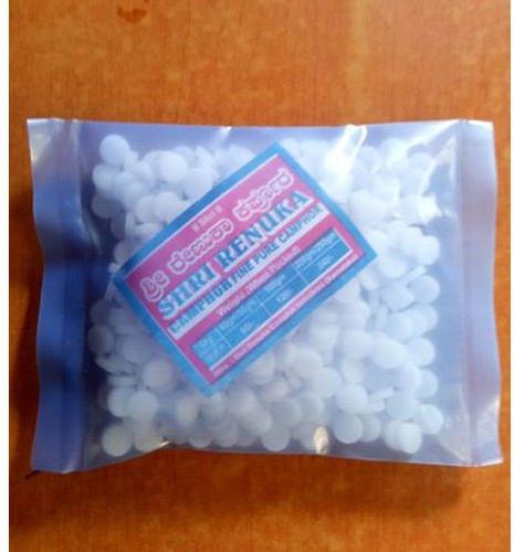 Round Camphor Tablets (250 gm Pack), for Worship, Packaging Type : Plastic Packet