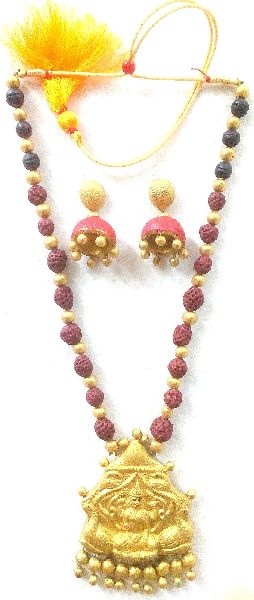 glamorous handmade Temple Terracotta Necklace