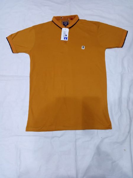 Plain Mens Mustard Polo T-Shirts, Size : XL, XXL