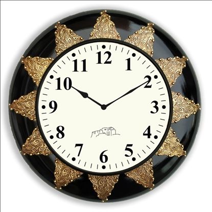 Wooden Round Metal Wall Clock