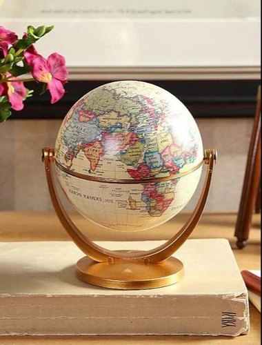 Non Polished Antique Desktop Globe, for Home, Library, Offices, Schools, Color : Blue, Golden, Green