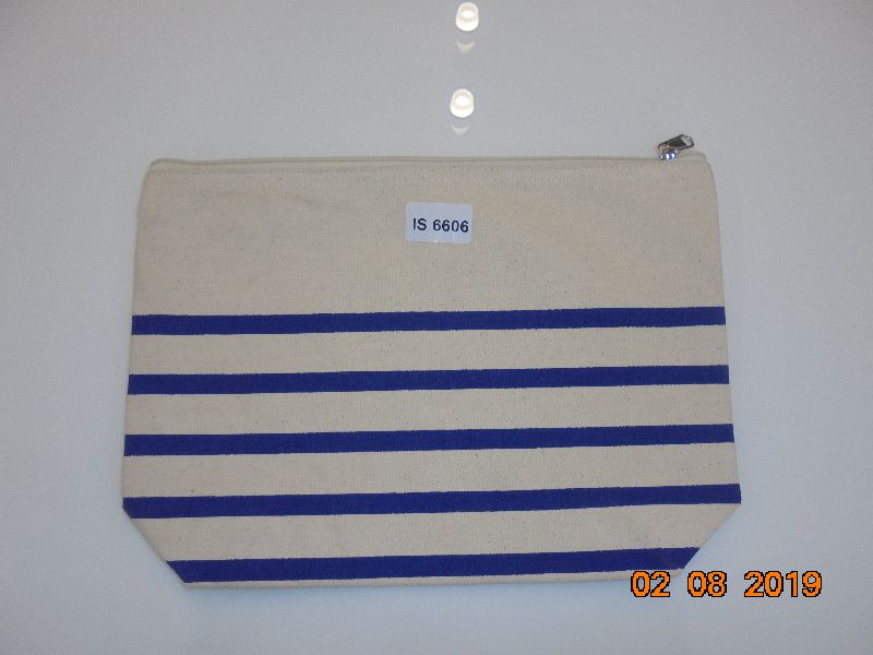 Cotton zipper pouch-1, for Office Use, Travel Use, Size : Customised