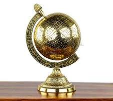 Non Polished Astronomical Globe, for Home, Library, Offices, Schools, Color : Golden, Yellow