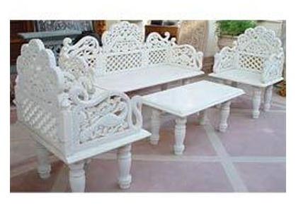 Marble Sofa Set, for Home, Color : White