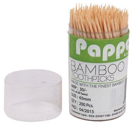 Bamboo Toothpicks Stick, Color : Brown