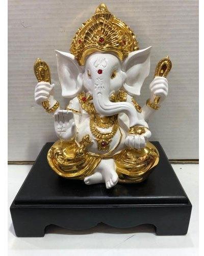 Poly Stone Ganesha Idol, Color : Golden Silver