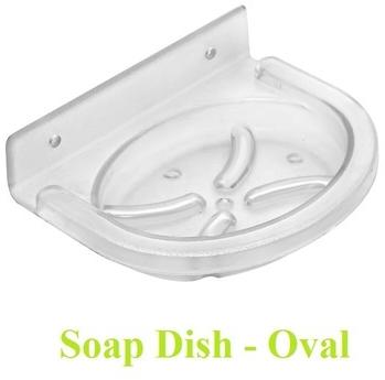 JACA Oval acrylic soap dish, for Bathroom Fittings, Mounting Type : Wall Mounted