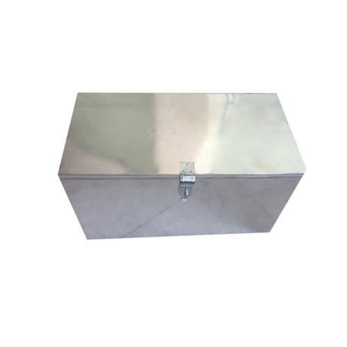 Rectangle Galvanised Battery Box, Color : Silver