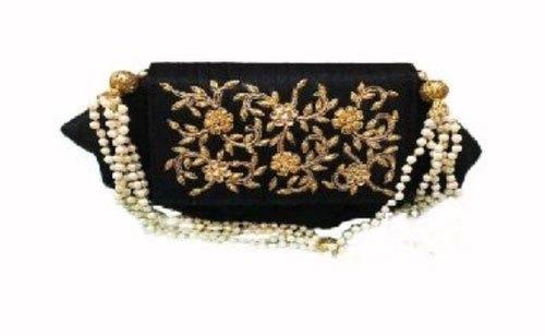 Black Ladies Velvet Hand Bag, Size : 8