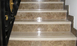 Non Polished Marble Staircase, for Home, Hotel, Outdoor, Color : Black, Brown, Grey, Silver