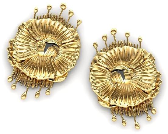 Polished Glass Fluer Dendritic Earrrings, Occasion : Party Wear