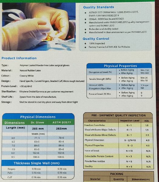 Sterile latex Surgical gloves