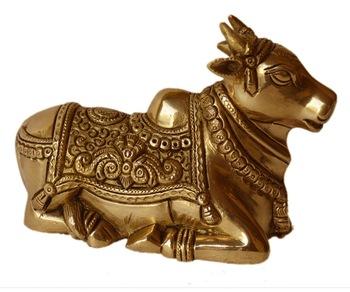 Brass Nandi Idol, Color : Golden