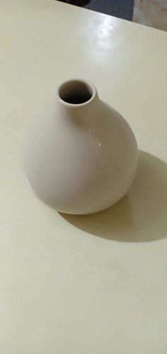 Round Shaped Ceramic Flower Vases, Color : White