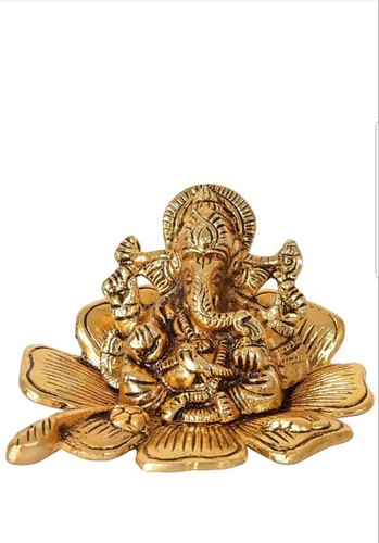 Alluminium Sitting Ganesh Idol, for Gift, Packaging Type : Corrugated Box