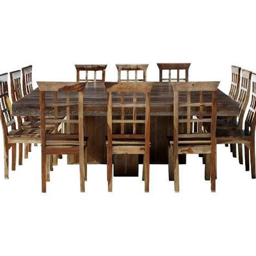 Heavy Solid Acacia 6 Seater Dining Table Set