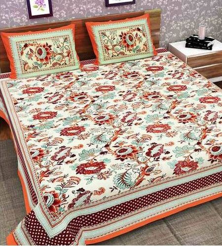 Cotton Floral Print Bed Sheet, Feature : Anti-Wrinkle, Easily Washable