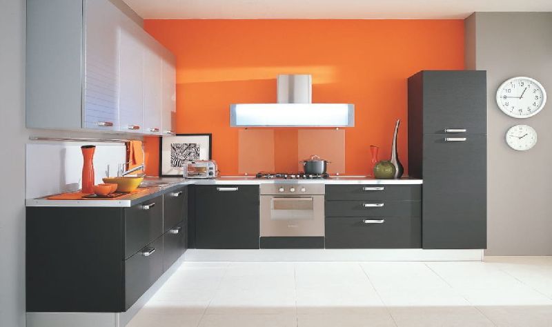 Polished MDF l shaped modular kitchen, for Home, Hotel, Motel, Feature : Attractive Designs, High Strength