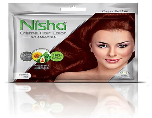 Nisha Crème Burgundy Hair Color, for Parlour, Personal, Packaging Type : Plastic Packet