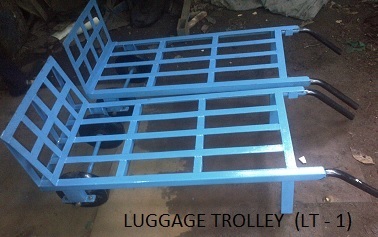 Mild Steel Luggage Trolley, for Industrial, Color : Black, Blue