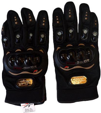 Synthetic Leather Biker Hand Glove, Color : Black
