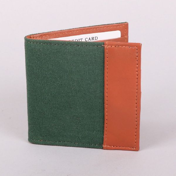 Leather and Canvas Wallet