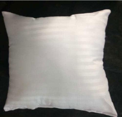 Square White Linen Cushion, Pattern : Self Striped