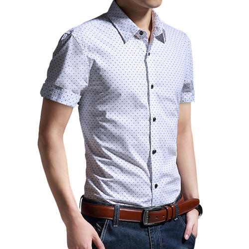 Cotton Mens Half Sleeve Shirt, for Anti-Wrinkle, Impeccable Finish, Size : XL, XXL