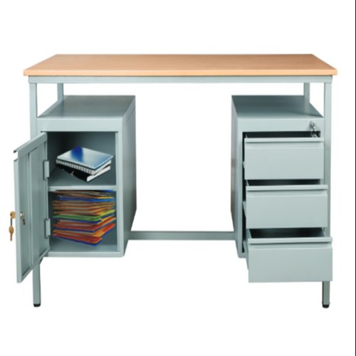 Premier Rectangular Metal Office Executive Table, Color : Grey