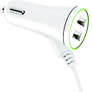 Dual USB Car Charger, for Power Converting, Voltage : 0-6VDC