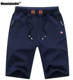Plain Cotton Blue Bermuda Shorts