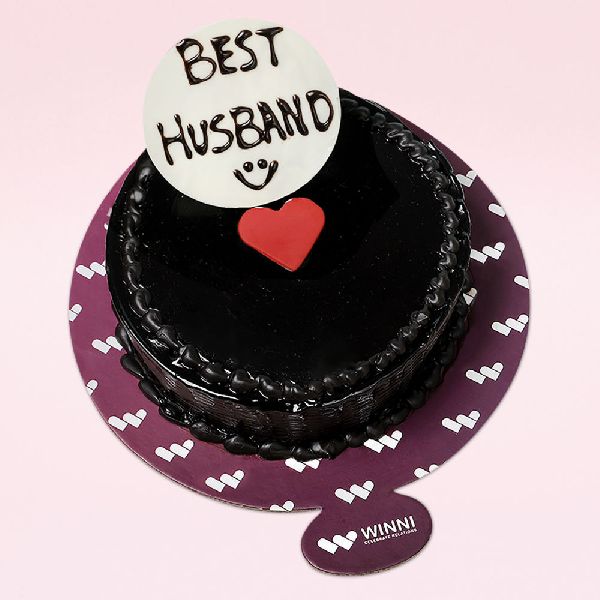 Round Best Husband Chocolate Cake, Color : Dark Brown