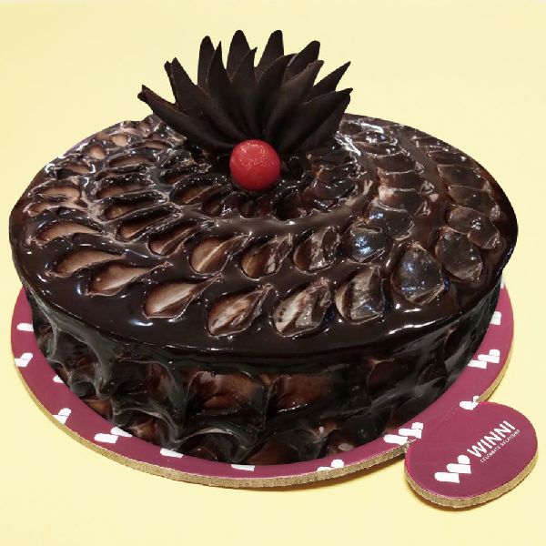 Round Chocolate Fudge Cake, Color : Dark Brown