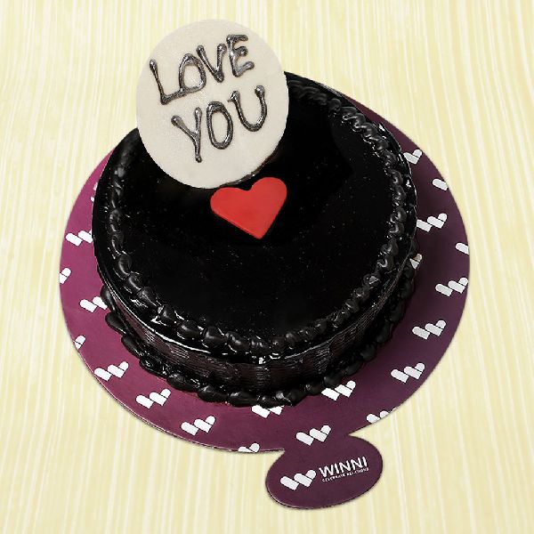 Love You Chocolate Cake, Shape : Round