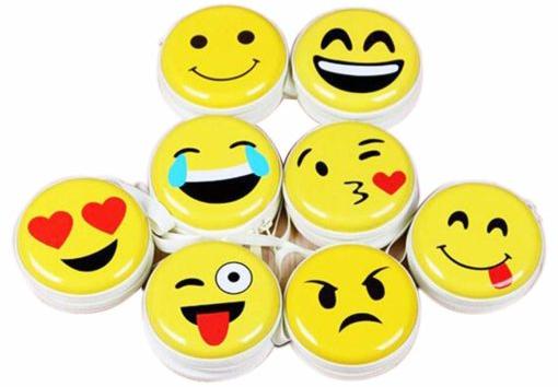 GKS Yellow Smiley/Emoji Coin Pouch Round Zipper