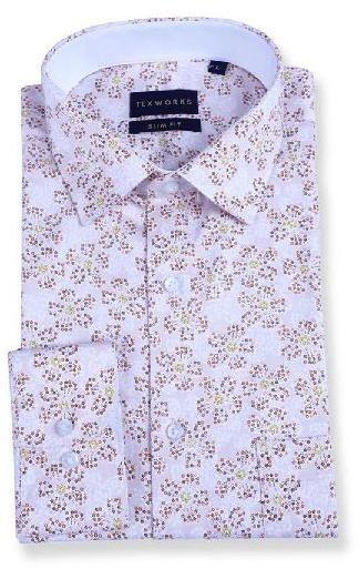 Cream Floral Satin Printed Shirt
