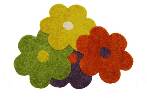 Woolen Shaggy Rug, for Floor, Shape : Flower